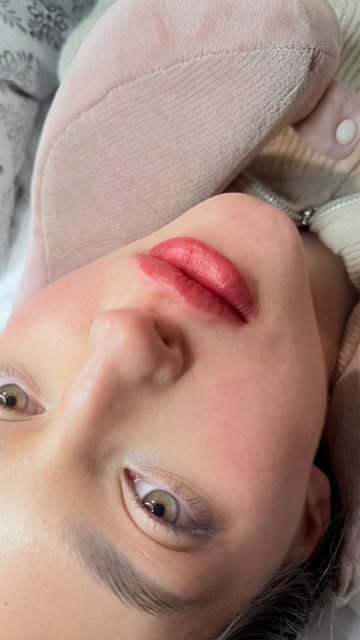 Close-up of lip colour and definition